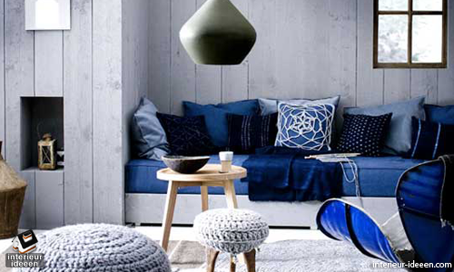 Blauwe woonkamer interieur ideeen