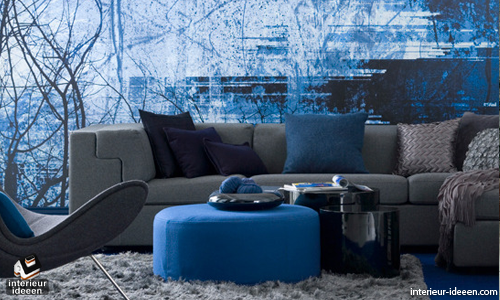 Blauwe woonkamer interieur ideeen