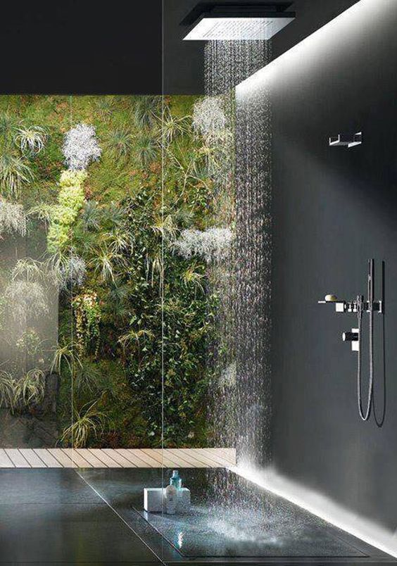 badkamer idee douche groen